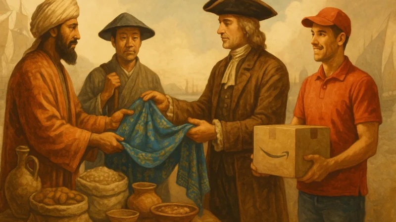 La historia del comercio mundial – De la Ruta de la Seda a Amazon